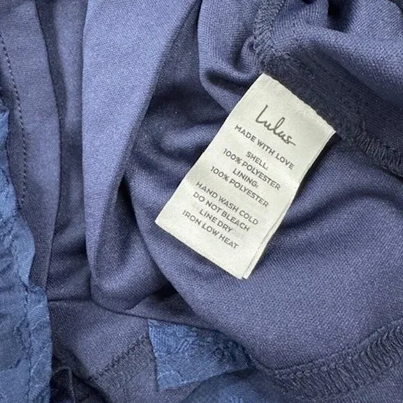 NWT Grace and Beauty Navy Blue Burnout Floral Print Tiered Dress - Picture 8 of 9